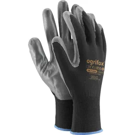 Ogrifox OX-Nitricar_Bs10 Nitrilhandschuhe, Schutzhandschuhe, Arbeitshandschuhe, OX.13.656, Schwarz-Grau, 10 Größe, 12 Paar