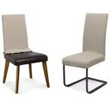 Beautex Stuhlhusse Jersey Stuhlhussen Sets, elastische Stretch Husse Baumwolle Bi-Elastic beige