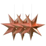 Frau WUNDERVoll® Faltsterne Rosegold 3 Stück Durchmesser 25 cm, 7 Zacken geschlossene Oberfläche Feste Pappe, Weihnachten,Advent,Fenster Dekoration,Weihnachtsbaum,