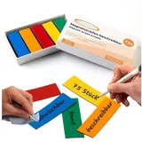 ECENCE Magnetschilder 23010101, farbig sortiert, 60 x 20 mm, für Handbeschriftung, 5 x 15 Stück