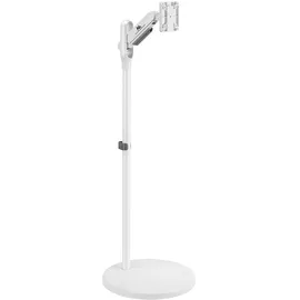 Maclean Brackets Maclean MC-970 Mobiler Monitor/TV-Bodenständer auf Rädern für 17-25" Zoll Bildschirm, Freistehend, VESA 75x75 100x100, Belastung von 2 bis 10kg, Neigung und Höhenverstellbar (Weiß)