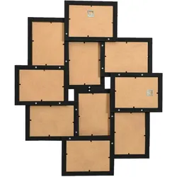 vidaXL Collage Bilderrahmen für 10x(13x18 cm) Fotos Schwarz MDF