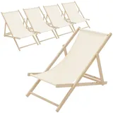 ECD Germany Sonnenliege 117 x 52 x 83 cm Beige