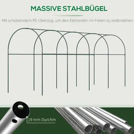 Outsunny Tomatengewächshaus Stahl Weiß PE 400 cm 5,44 m2