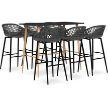 vidaXL 7-tlg. Bar-Set Schwarz und Grau