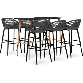 vidaXL 7-tlg. Bar-Set Schwarz und Grau