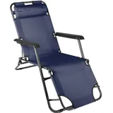 VCM VCM, Liegestuhl, klappbare Sonnenliege Relaxliege Liegestuhl Navy Klappliege Stahl (155 cm)