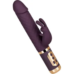 Luxuriöser Perlenvibrator mit Rautenmuster, 23,5 cm, aubergine | gold