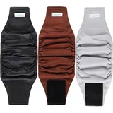 Langsprit Rüdenwindeln, hochabsorbierende Windeln für männliche Hunde, waschbar, wiederverwendbare Hundewindeln, Schwarz, Grau, Kaffee, Größe L, 3 Stück