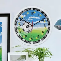 wall-art Fußball Lernuhr 30 cm Quarz blau|grün