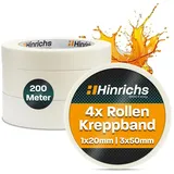 Hinrichs Kreppband 4x 50 m x 30 mm und 50 m x 20 mm 4 St.