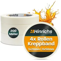 Hinrichs Kreppband 4x 50 m x 30 mm und 50 m x 20 mm 4 St.