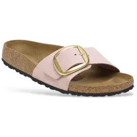 Birkenstock für Damen. 1027056 Leder-Sandalen Madrid Big Buckle (Schmale Passform) rosa (37), Wohnung, Keine, Lässig