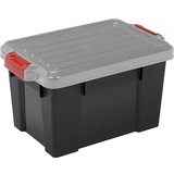 Iris Ohyama DIY SK-700 Aufbewahrungsbox 68,0 l schwarz, grau, rot 44,6 x 63,5 x 35,5 cm