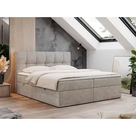 mks möbel Boxspringbett 180 x 200 cm H4 Beige