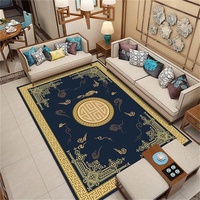 Kurzflor Teppich Wohnzimmer-Studien-Empfangsraum-Innendekorationsteppich im chinesischen Stil Teppich Wohnzimmer Blau Hallenteppich Teppich Kinderzimmer Junge 200X300CM