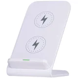 Grundig Handyhalterung Qi Ladegerät - 10W - Handy Ständer - Free Positioning Technology - Inkl. Kabel 1M - LED-Anzeige - Weiß