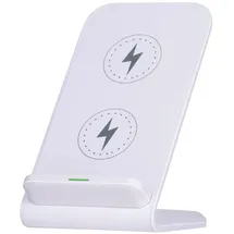 Grundig Handyhalterung Qi Ladegerät - 10W - Handy Ständer - Free Positioning Technology - Inkl. Kabel 1M - LED-Anzeige - Weiß