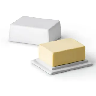 Continenta Butterdose Keramik weiß für 250 g Butter 12 x 10 x 6 cm