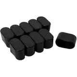 Freebily 10 Stück Stuhlbeinkappen Möbelfüße Schutz Stuhl Kappen Füße Eckig Rechteckig Silikon Möbel Zubehör Tisch Fuß Pads Gummifuß Bodenschutz Schwarz 15 * 30mm
