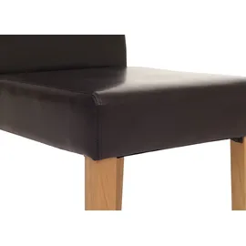 Mendler 6er-Set Esszimmerstuhl Stuhl Küchenstuhl Littau ~ Kunstleder, braun, helle Beine