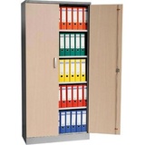 Gürkan Stahlschrank 100124 ahorn, weißaluminium 92,0 x 42,0 x 195,0 cm, aufgebaut