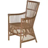 MID.YOU Sessel, Braun, Holz, Rattan, 55x96x62 cm, Stühle