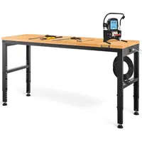 Vevor Höhenverstellbare Werkbank 135 x 46 x 72 - 97 cm Spanntisch, 900 kg Gewichtskapazität Arbeitstisch, Braun Klappbare Werkzeugbank aus Kaltgewal