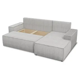 Sofnet Eckcouch Cord 2-Sitzer Grau