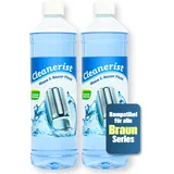 Cleanerist | 2x 1L Scherkopfreiniger Nachfüllflüssigkeit für Braun Clean & Renew (Series 3/5/7/8/9) – Ersatz zum Nachfüllen von 20 CCR Reinigungskartuschen – Rasierer Reinigungsflüssigkeit Zitrone