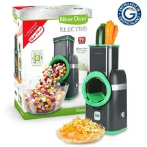 Genius Nicer Dicer Electro Gemüsereibe 25-tlg. Schwarz/Grün