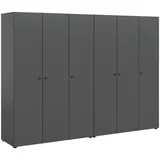 Livetastic Drehtürenschrank DARWIN 240 x 176 x 51 cm Anthrazit
