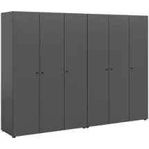 Livetastic Drehtürenschrank DARWIN 240 x 176 x 51 cm Anthrazit