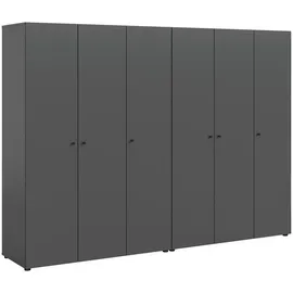 Livetastic Drehtürenschrank DARWIN 240 x 176 x 51 cm Anthrazit