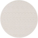 Paco Home Teppich »Livorno 673«, rund, Uni-Farben, Scandi, Rauten Muster, Hoch-Tief Effekt, Outdoor geeignet, beige