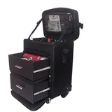 MIAOMI Schwarzer Kosmetikkoffer, Rollkoffer für Make-up, Reisekoffer für Make-up, Künstlerkoffer, Kosmetik-Organizer mit Schubladen, Kosmetikkoffer auf Rollen aus Canvas