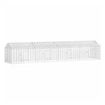 vidaXL Kleintierkäfig 400 x 78 x 78 cm silber