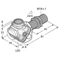 Turck Sensor bündig PNP, Schließer BI8U-EM18WDTC-AP6X