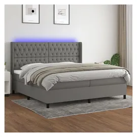 vidaXL Boxspringbett 200 x 200 cm Dunkelgrau