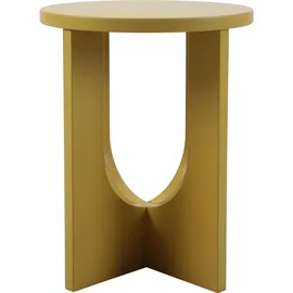 [en.casa] Beistelltisch, Kysdajore rund 50 x Ø40 cm Senfgelb Kleiner Tisch für Wohnzimmer Schlafzimmer Indoor