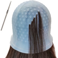 Losaria Strähnenhaube mit Löchern Silikon Strähnchenhaube für Haare Strähnchenhaube Wiederverwendbar Strähnchenkappe Streaking Cap Pre-Pierced (blau)