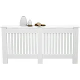 ECD Germany Heizkörperverkleidung Landhausstil 152x19x82cm Weiß aus MDF lackiert
