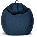 Green Bean Indoor Sitzsack Home Linen mit 200 Liter mit EPS-Perlen Füllung Kuschelig Weich Waschbar - Bodenkissen Liegekissen Sitzkissen Lounge - Dunkelblau