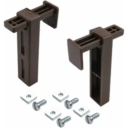 Klemmträger LIEDECO "Universal" Gr. 1, braun, B:1,6cm H:6,8cm, Kunststoff, Sichtschutzbefestigungen, für Jalousien, Rollos, Plissees