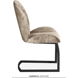omg design Esszimmerstuhl Canberra pflegeleichter Samtvelour schwarz