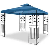 WASSERDICHTER Pavillon TOSKANA 3x3m Metall inkl. Dach Festzelt wasserfest Partyzelt (Marineblau)