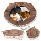 VERK GROUP Tierbett Hundebett Hundekissen Hundekorb Haustierbett Kuschelbett 90x60cm braun