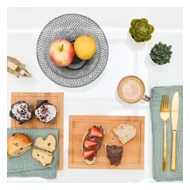 Dune Design 6er Set: Frühstücksbrettchen Holz 22x15 Brotzeitbretter Kleine Schneidebretter