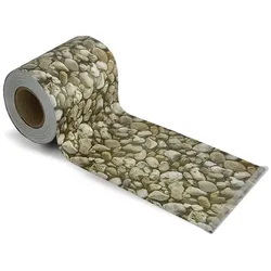 KARAT Sichtschutzstreifen PVC - für Gittermatten-Zäune - Effektiver Sichtschutz - 19 x 3500 cm / Kies