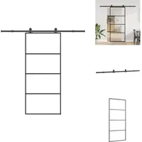 Vidaxl - Schiebetür mit Beschlag 90x205 cm ESG-Glas & Aluminium - Schiebetür - Schiebetüren - Schiebetür Auf Schiene - Hängetür